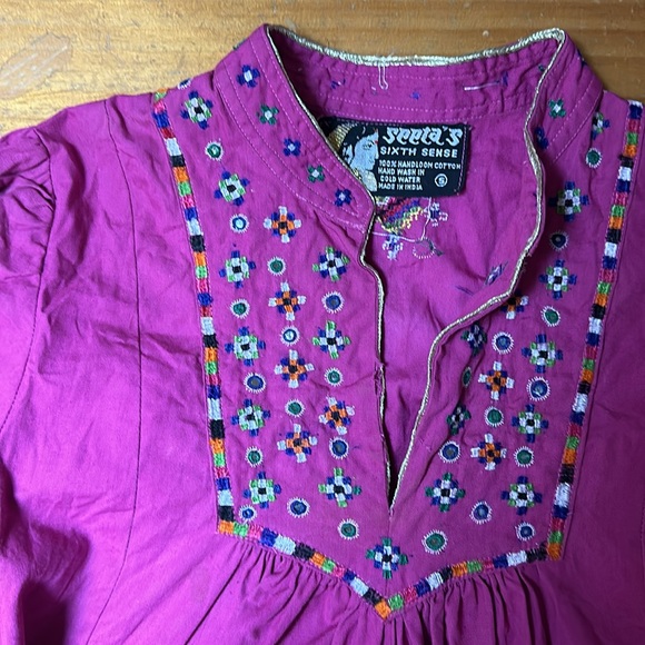 VTG 70s hippie Indian dress - Picture 3 of 10